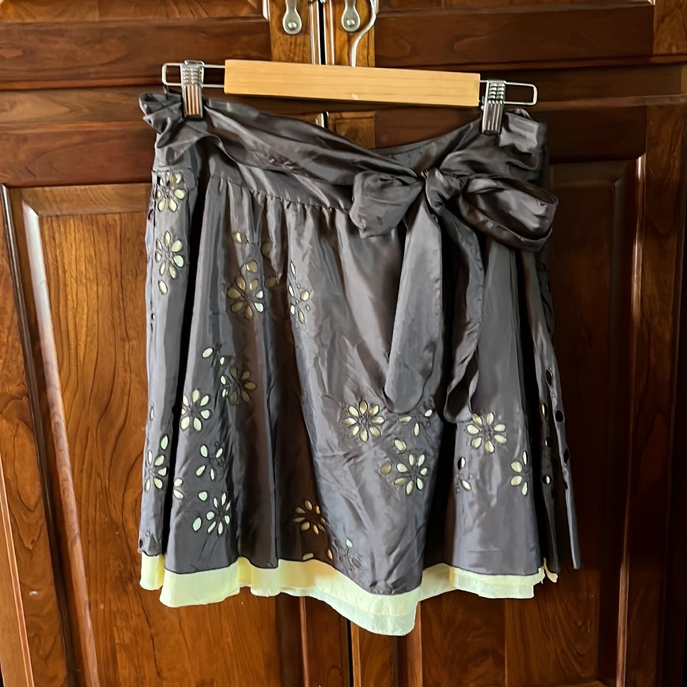Tara Jarmon for Target eyelet overlay skirt with ties